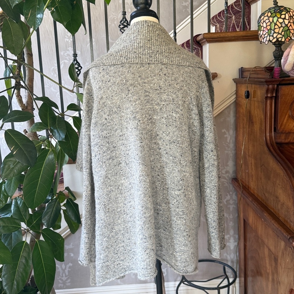 EILEEN FISHER speckled wool cardigan, extra large, excellent condition grey - Picture 11 of 12